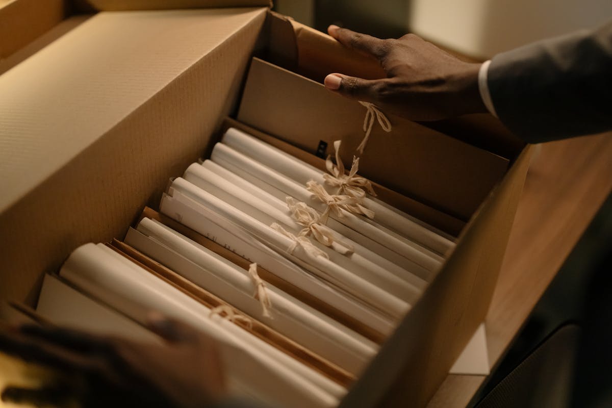 Cardboard Box Full of File Folders